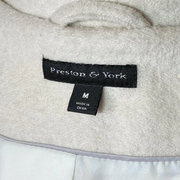Preston & York Oversized Cream Wool Blend Coat Medium - Picture 6 of 6